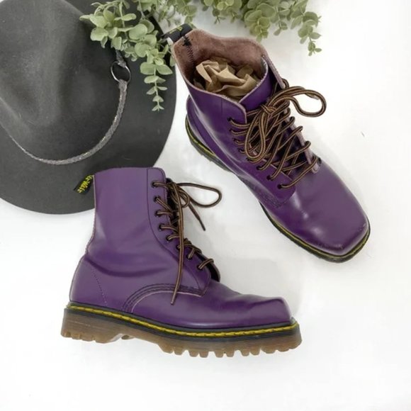 Dr. Martens Shoes - * Rare Color * Purple 1460 Bex Squared-Toe Dr. Martens 8-eye Boots